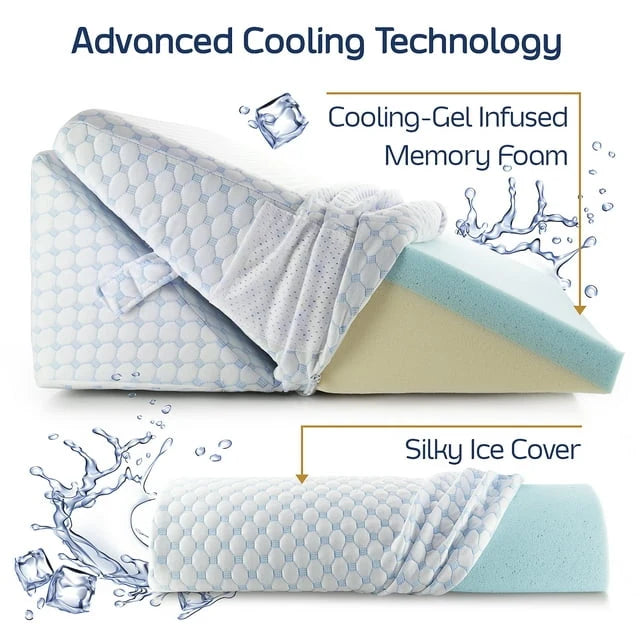 Nestl Memory Foam Wedge Pillow with Cooling Cover