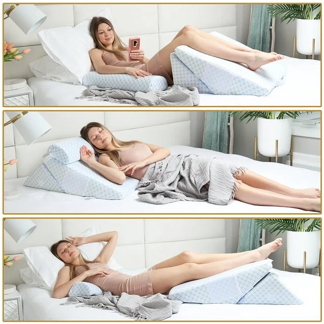 Nestl Memory Foam Wedge Pillow with Cooling Cover